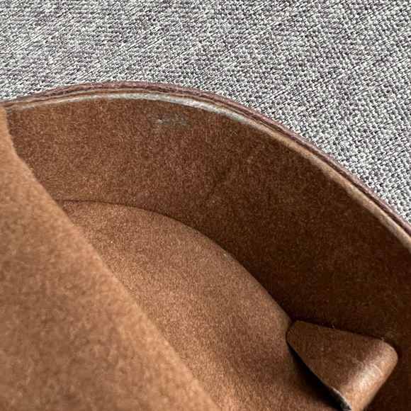 Fossil Vintage Brown Leather Glasses Sunglasses Case Half Moon 80s 90s Classic - Picture 11 of 13